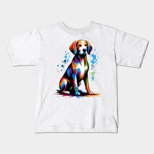 Vibrant Abstract Drever in Colorful Splash Art Kids T-Shirt